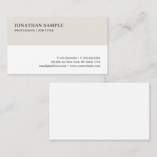 Custom Modern Trendy Simple Elegant Professional 名刺 (正面/裏面)