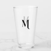 Custom Modern Typography Monogrammed Beer Glass タンブラーグラス (正面)