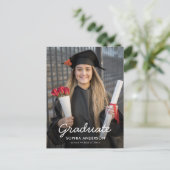 Custom Modern Vertical Photo Graduation Invitation インビテーションポストカード (スタンド正面)