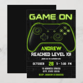Custom Modern Video Game birthday 招待状 (正面/裏面)