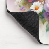 Custom Modern Watercolor Flowers Name Template マウスパッド (コーナー)