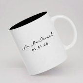 Custom Modern Wedding Mug Gift for Bride and Groom ツートーンマグカップ
