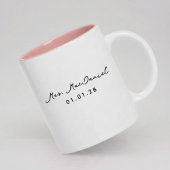 Custom Modern Wedding Mug Gift for Bride and Groom ツートーンマグカップ