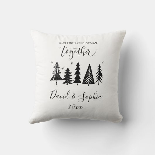 custom modren boho christmas pillow for couples クッション (裏面)
