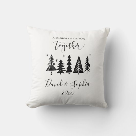 custom modren boho christmas pillow for couples クッション (正面)