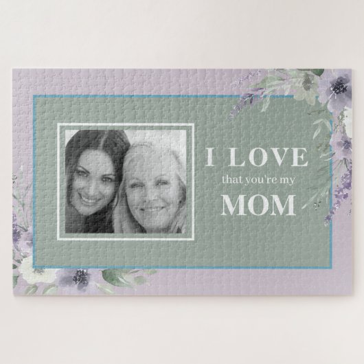 Custom Mom Daughter Photo  ジグソーパズル (横)