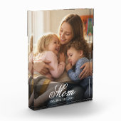 Custom Mom Established Elegant Script Photo フォトブロック (左)