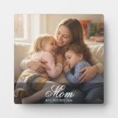 Custom Mom Established Elegant Script Photo フォトプラーク (正面)