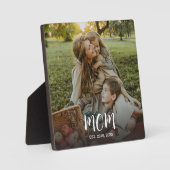 Custom Mom Established Est Fun Modern Script Photo フォトプラーク (正面)