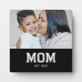 Custom Mom Established Modern Bold Photo Plaque フォトプラーク (正面)