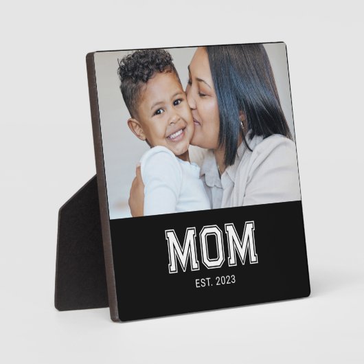 Custom Mom Established Modern Bold Photo Plaque フォトプラーク (正面)