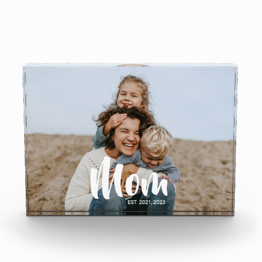 Custom Mom Established Modern Script フォトブロック (正面)