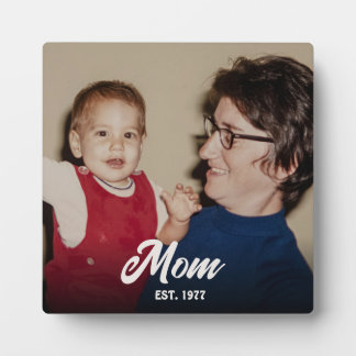 Custom Mom Established Modern Script フォトプラーク