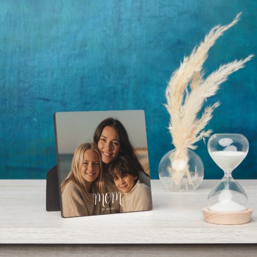 Custom Mom Established Modern Script フォトプラーク (インサイチュ)