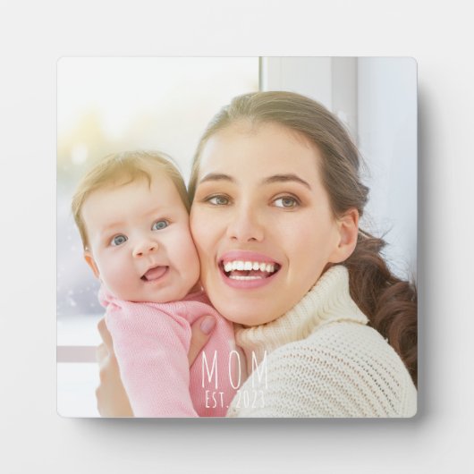 Custom Mom Established Modern Script  フォトプラーク (正面)