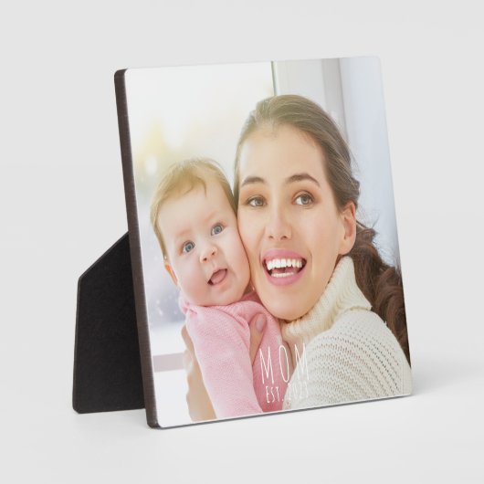 Custom Mom Established Modern Script  フォトプラーク (正面)