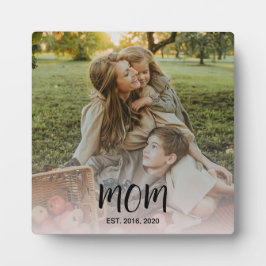 Custom Mom Established Modern Script Overlay Photo フォトプラーク