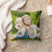 Custom Mom Established Modern Script Photo クッション (ブランケット)