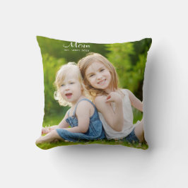 Custom Mom Established Modern Script Photo クッション