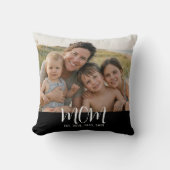 Custom Mom Established Modern Script Photo クッション (正面)