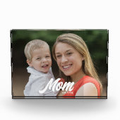 Custom Mom Established Modern Script Photo フォトブロック (正面)