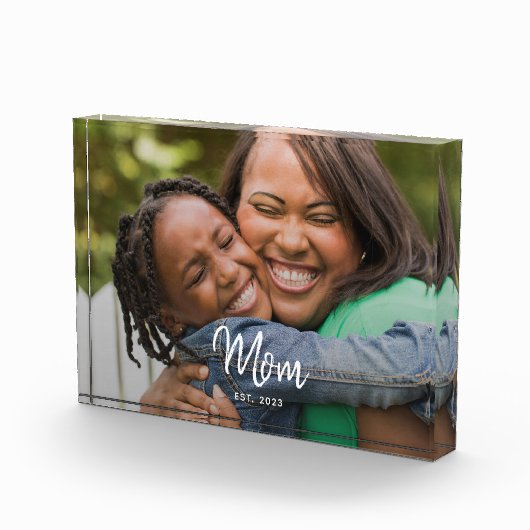Custom Mom Established Modern Script Photo フォトブロック (右)