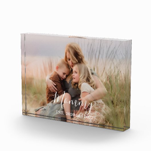 Custom Mom Established Modern Script Photo  フォトブロック (右)