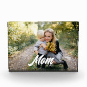Custom Mom Established Modern Script Photo フォトブロック (正面)