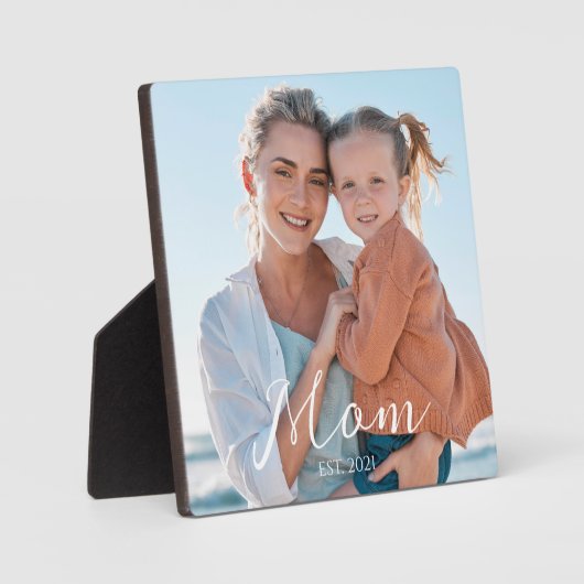 Custom Mom Established Modern Script Photo  フォトプラーク (正面)
