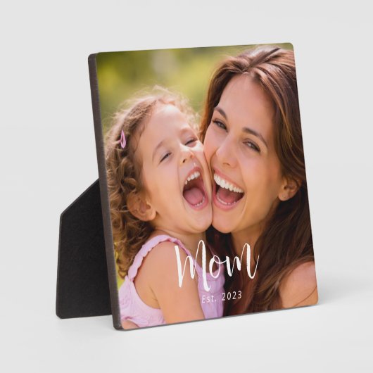 Custom Mom Established Modern Script Photo フォトプラーク (正面)