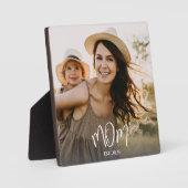 Custom Mom Established Modern Script Photo フォトプラーク (正面)