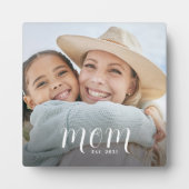 Custom Mom Established Modern Script Photo フォトプラーク (正面)