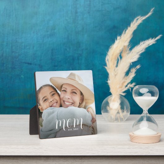 Custom Mom Established Modern Script Photo フォトプラーク (インサイチュ)