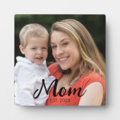 Custom Mom Established Modern Script Photo フォトプラーク (正面)