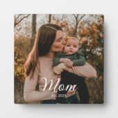Custom Mom Established Modern Script Photo フォトプラーク (正面)