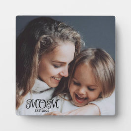 Custom Mom Established Modern Script Photo フォトプラーク