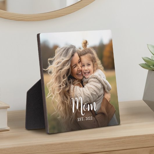 Custom Mom Established Modern Script Photo フォトプラーク