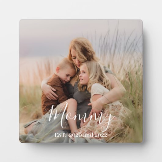 Custom Mom Established Modern Script Photo  フォトプラーク (正面)