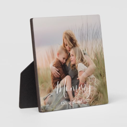 Custom Mom Established Modern Script Photo  フォトプラーク (正面)