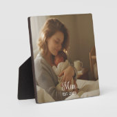 Custom Mom Established Modern Script Photo フォトプラーク (正面)