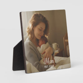 Custom Mom Established Modern Script Photo フォトプラーク