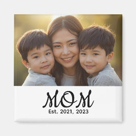 Custom Mom Established Modern Script Photo マグネット
