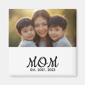 Custom Mom Established Modern Script Photo マグネット (正面)