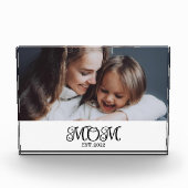 Custom Mom Established Modern Script Photo Block フォトブロック (正面)
