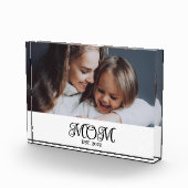 Custom Mom Established Modern Script Photo Block フォトブロック (右)
