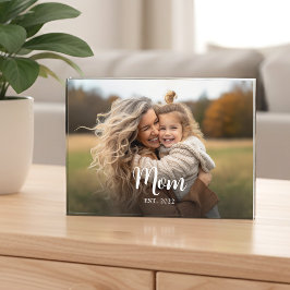 Custom Mom Established Modern Script Photo Block フォトブロック