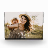 Custom Mom Established Modern Script Photo Block フォトブロック (正面)