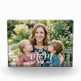 Custom Mom Established Modern Script Photo Block  フォトブロック