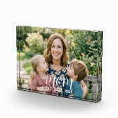 Custom Mom Established Modern Script Photo Block  フォトブロック (右)