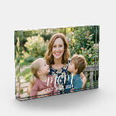 Custom Mom Established Modern Script Photo Block  フォトブロック (左)